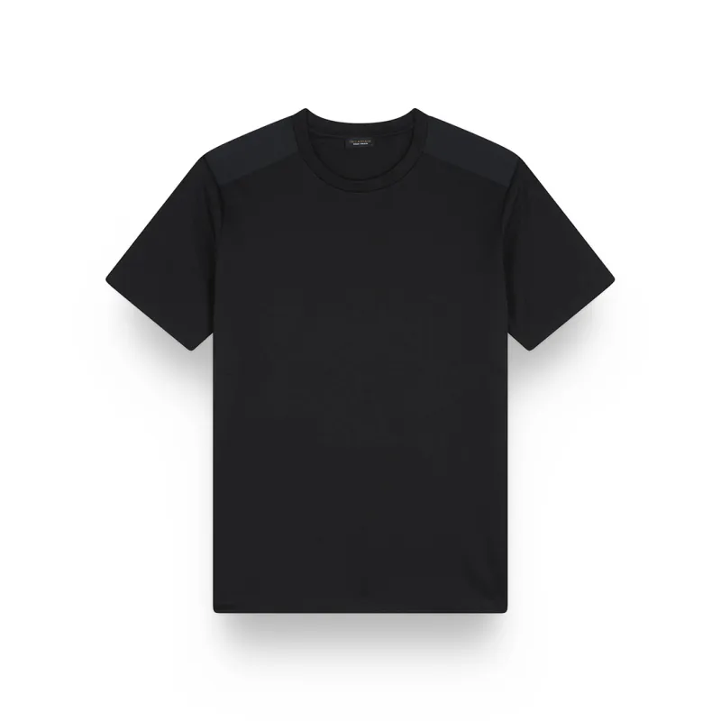 Aqua Touch cotton T-shirt with Typhoon® Re-4x4 Stretch details, Man, Black, Size: L sold by Paul & Shark