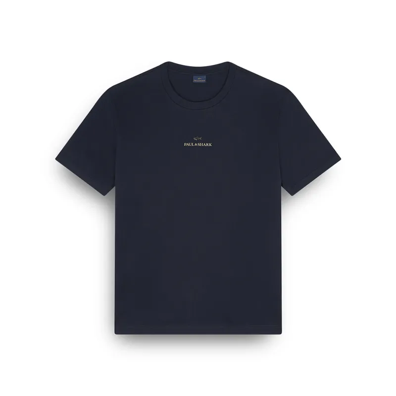Light cotton jersey T-shirt with print, Man, Blue Nights-gold, Size: XS sold by Paul & Shark