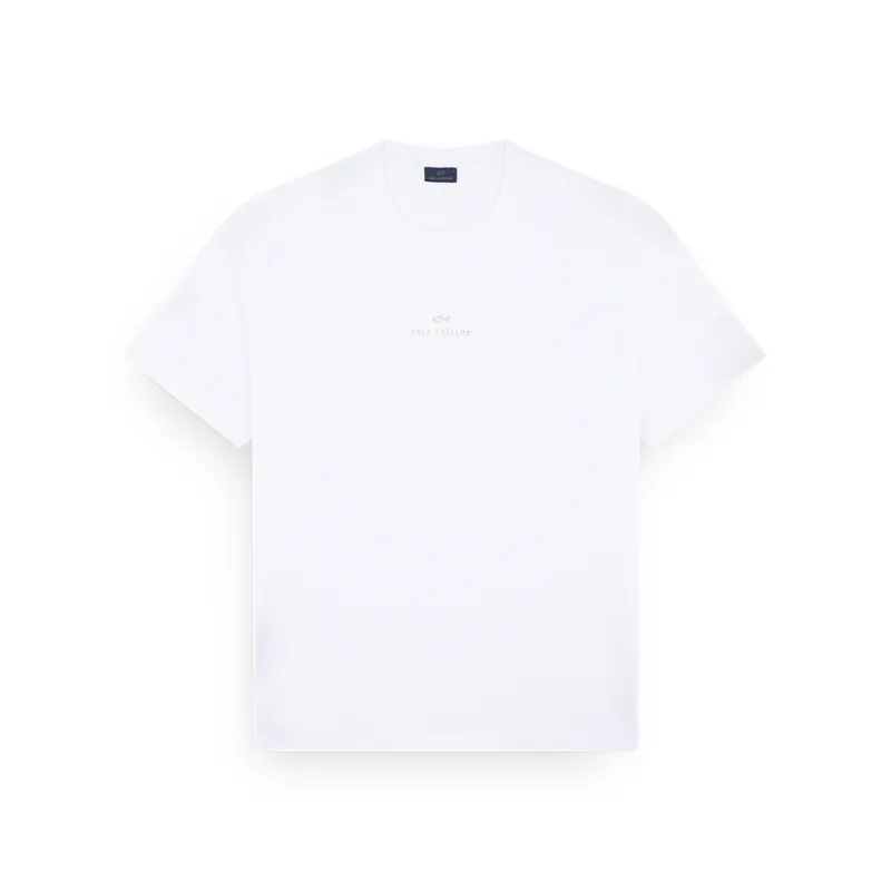 Light cotton jersey T-shirt with print, Man, Bright White-rich Gold, Size: M sold by Paul & Shark