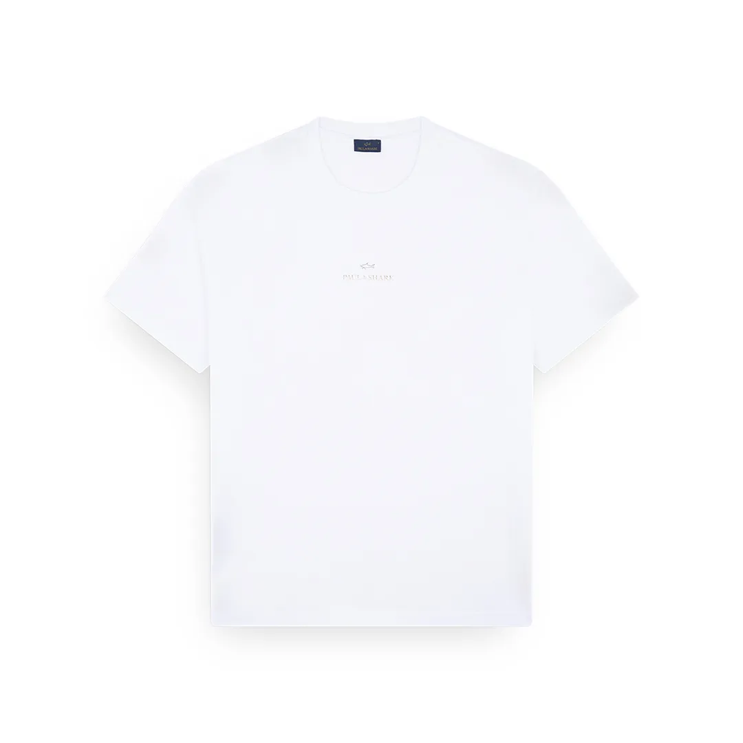 Light cotton jersey T-shirt with print, Man, Bright White-rich Gold, Size: XXL sold by Paul & Shark