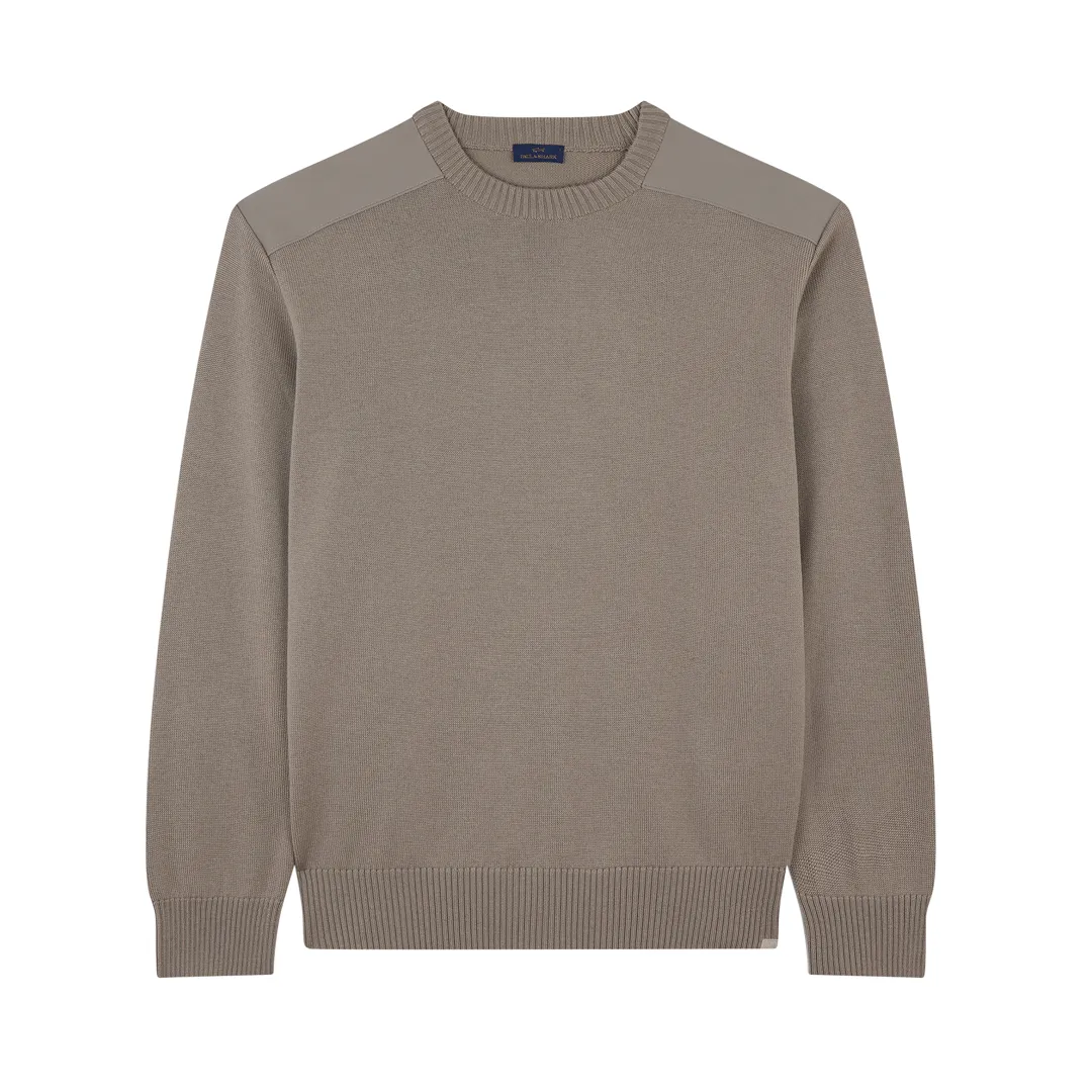 Soft Cool Touch wool crewneck sweater with Typhoon® details, Man, Beige, Size: 4XL sold by Paul & Shark