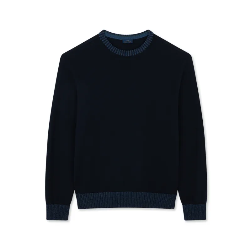 Soft Cool Touch wool crewneck Sweater, Man, Blue, Size: XXL sold by Paul & Shark