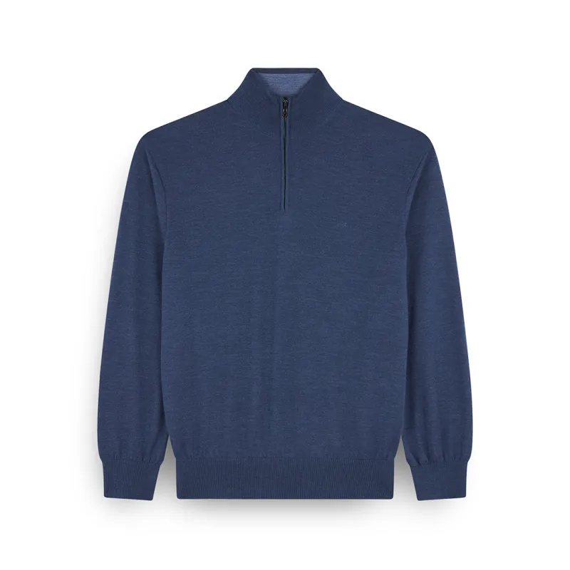X-soft wool half zip sweater, Man, Vintage Indigo, Size: L sold by Paul & Shark
