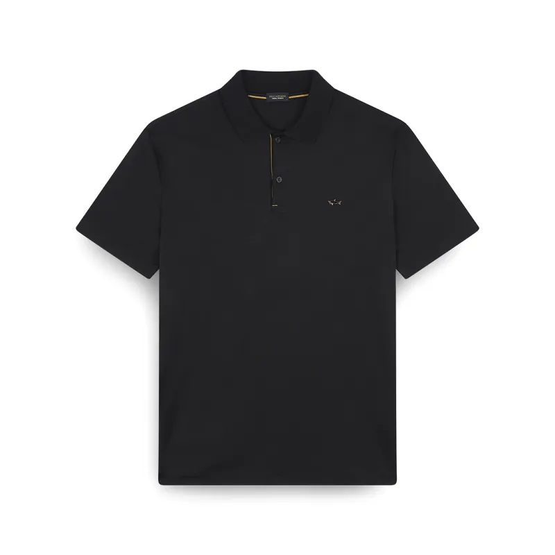 Aqua Touch cotton polo shirt, Man, Black Beauty-rich Gold, Size: XXL sold by Paul & Shark
