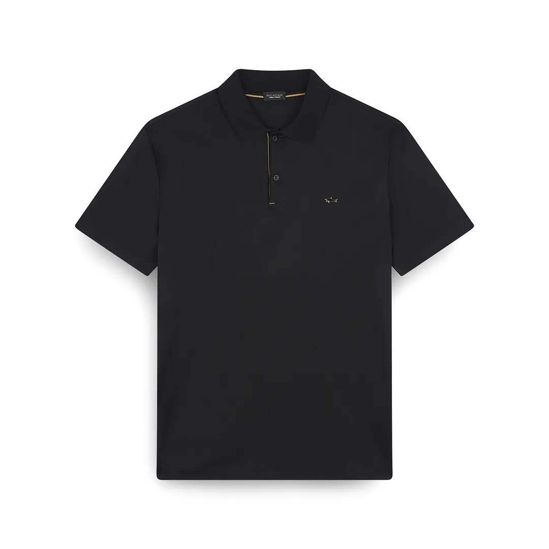 Aqua Touch cotton polo shirt, Man, Black Beauty-rich Gold, Size: XXL sold by Paul & Shark