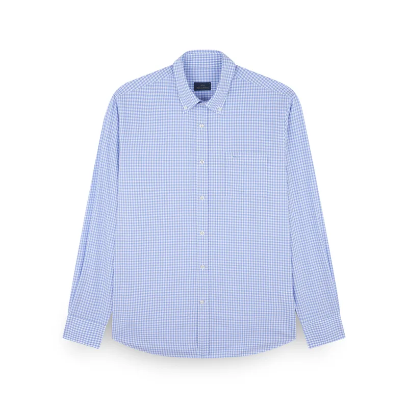 Cotton poplin shirt, Man, Square White White Light Blue, Size: 042 sold by Paul & Shark