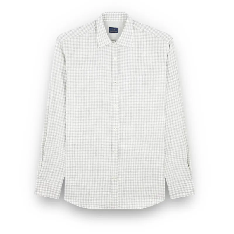Cotton flannel shirt, Man, Checks Off White Grey, Size: 040 sold by Paul & Shark