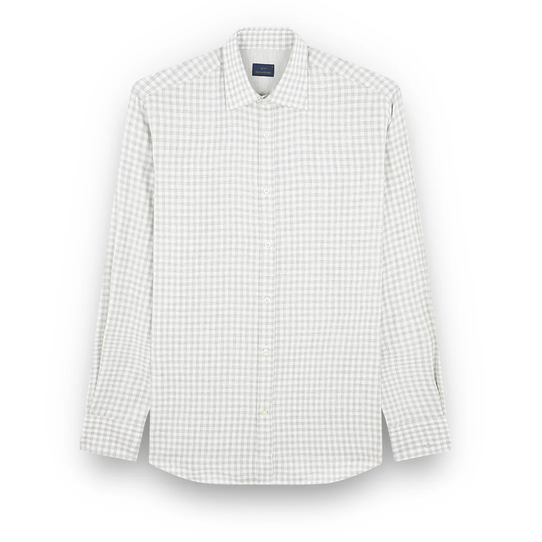 Cotton flannel shirt, Man, Checks Off White Grey, Size: 040 sold by Paul & Shark