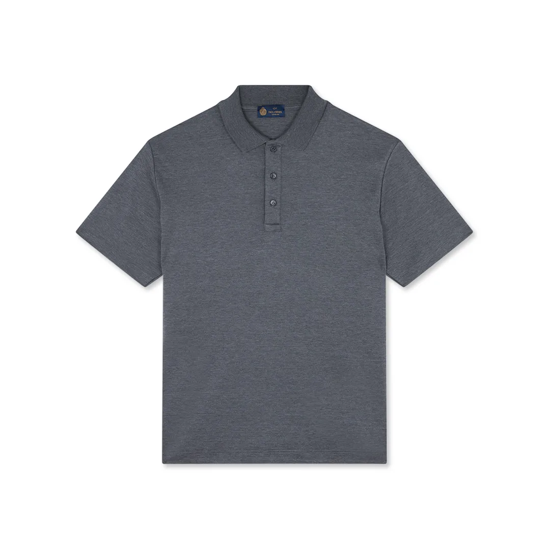 Polo in cotton and silk, Man, Pewter, Size: XL sold by Paul & Shark