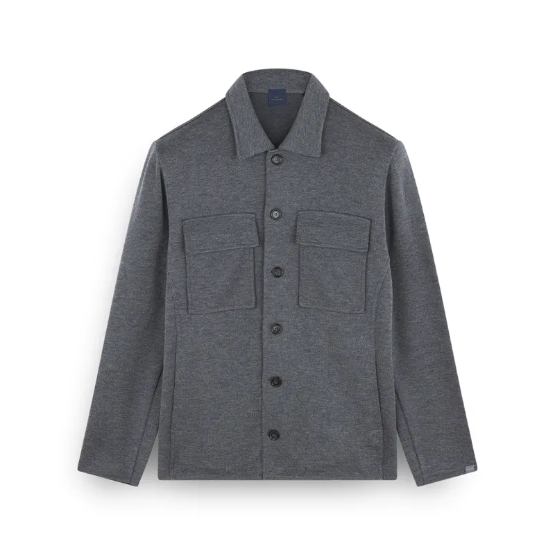 Merino Extrafine wool overshirt, Man, Titanium - Outer Space, Size: M sold by Paul & Shark
