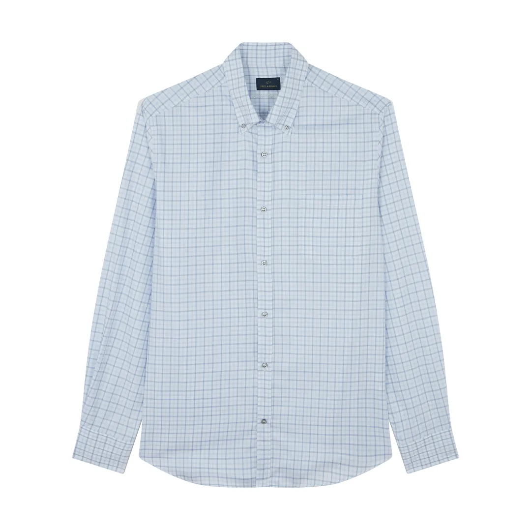 Cotton twill shirt, Man, Checks White Air Force Blu Light Blue, Size: 042 sold by Paul & Shark