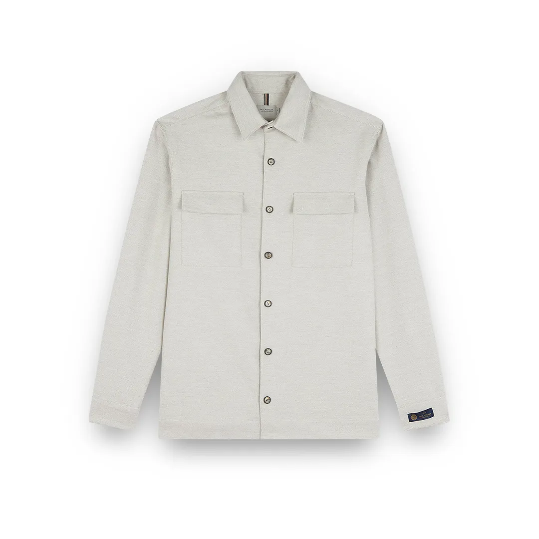 cotton cashmere overshirt with Shark fin embroidery, Man, Moonstruck, Size: XL sold by Paul & Shark