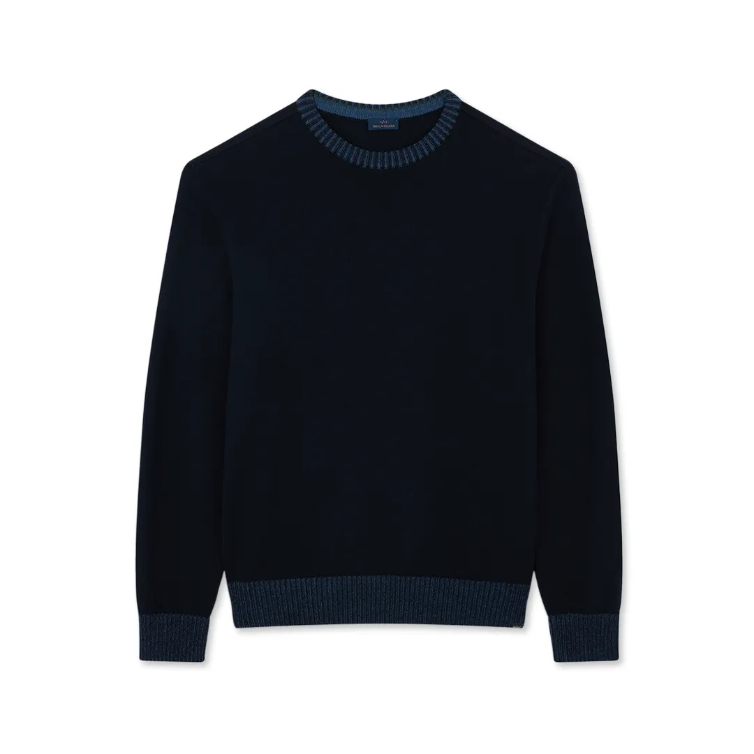 Soft Cool Touch wool crewneck Sweater, Man, Blue, Size: XL sold by Paul & Shark