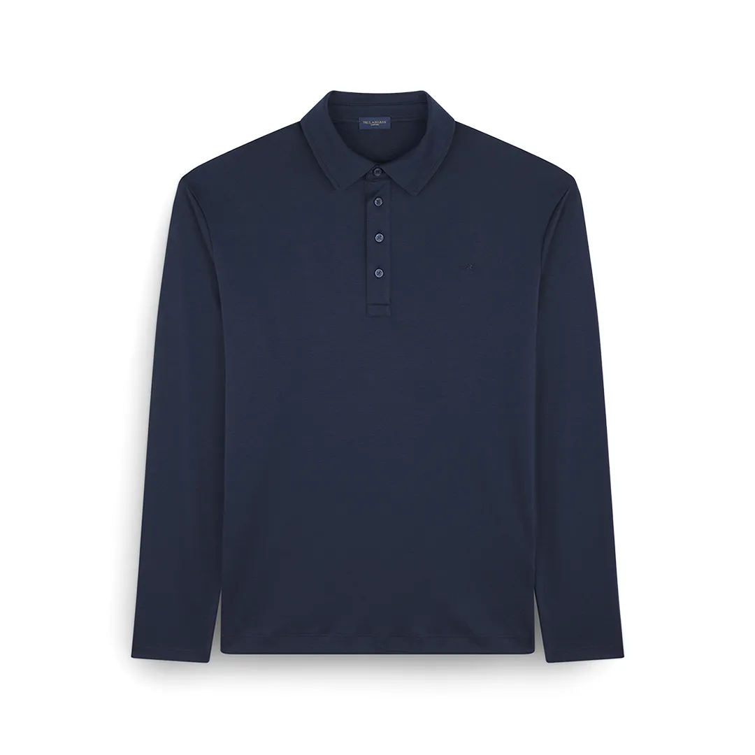 Supima® cotton jersey polo shirt with Shark Fin embroidery, Man, Blue, Size: 4XL sold by Paul & Shark