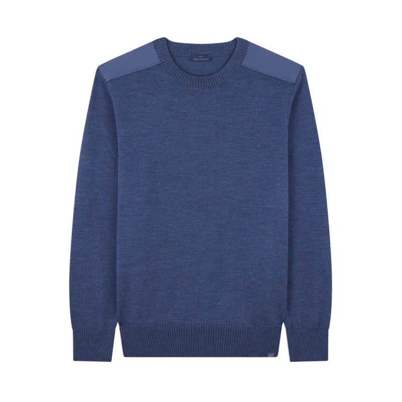 Soft Cool Touch wool crewneck sweater with Typhoon®® details, Man, Vintage Indigo, Size: 5XL made by Paul & Shark