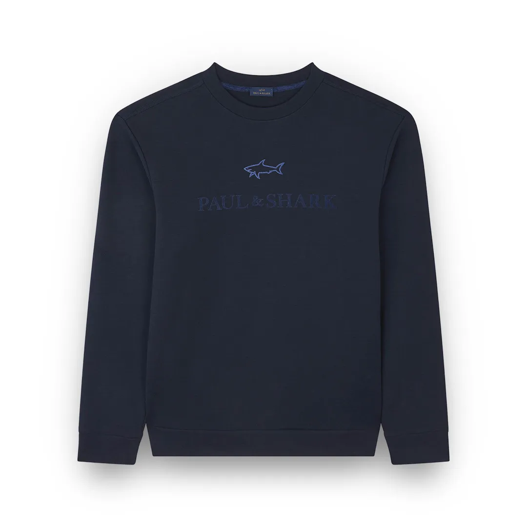 X-Soft cotton sweatshirt with logo print, Man, Blue, Size: L sold by Paul & Shark