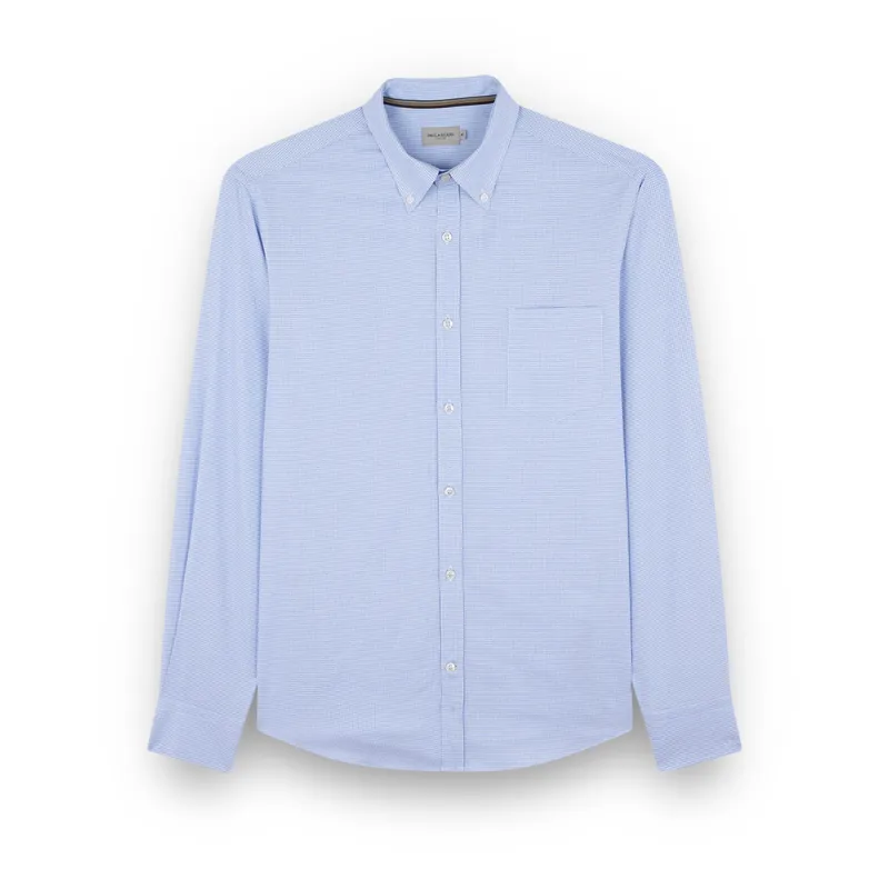 Cotton shirt with houndstooth pattern, Man, Pied De Poule White Light Blue, Size: 042 sold by Paul & Shark