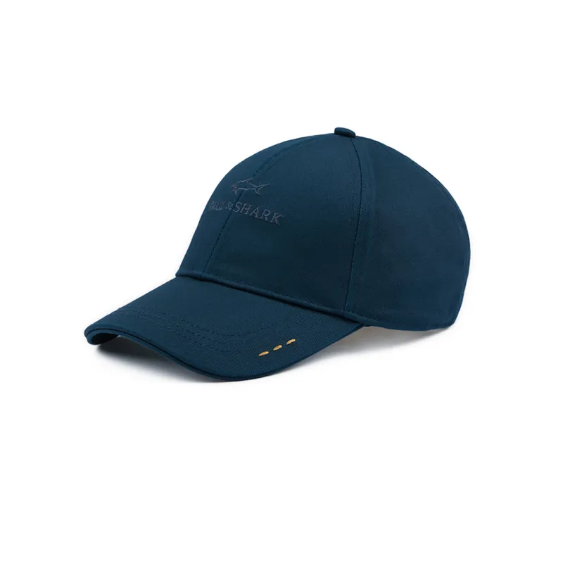 Cotton baseball cap with logo embroidery, Man, Blue, Size: L sold by Paul & Shark