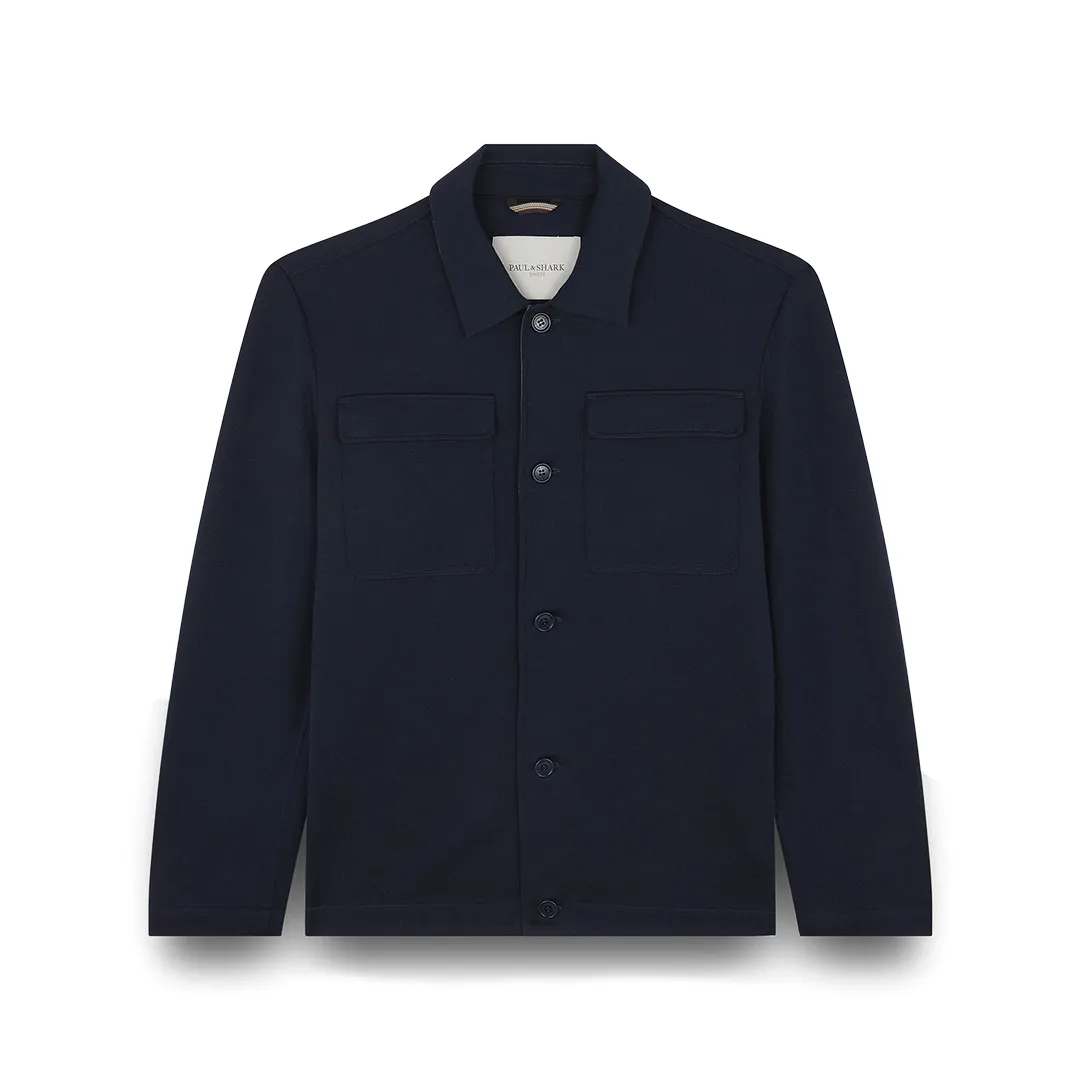 Merino Extrafine wool Overshirt, Man, Blue, Size: XL sold by Paul & Shark