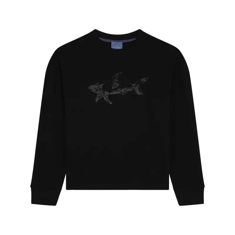 Cotton Fleece sweatshirt with Shark print, Man, Black, Size: 3XL sold by Paul & Shark
