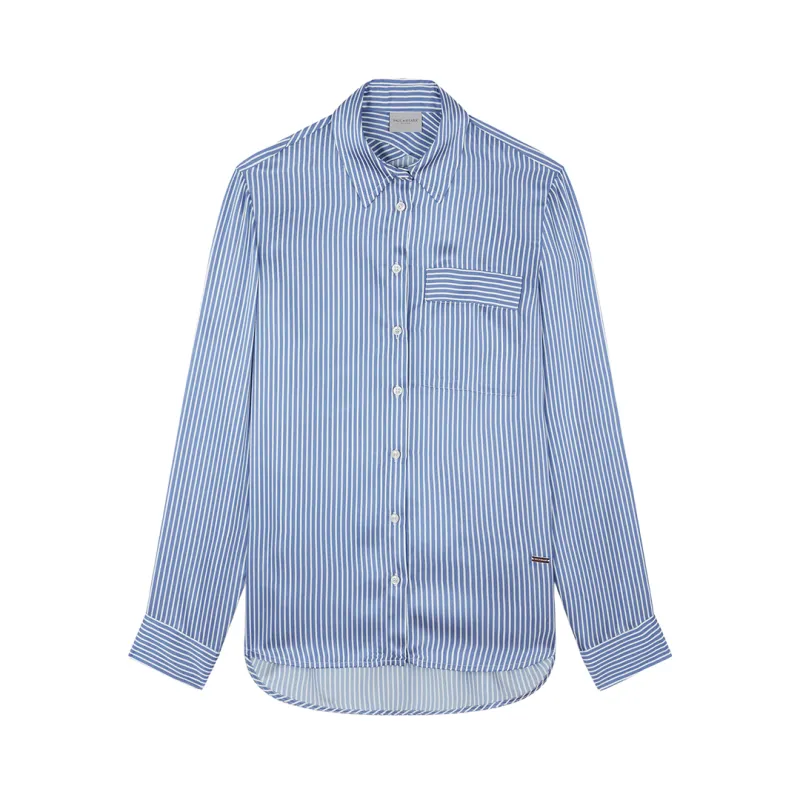 Silk shirt, Woman, Rows White Cobalt, Size: 40 sold by Paul & Shark