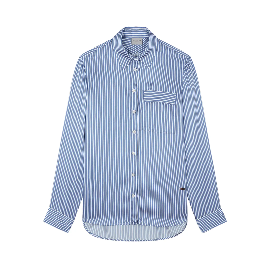 Silk shirt, Woman, Rows White Cobalt, Size: 40 sold by Paul & Shark