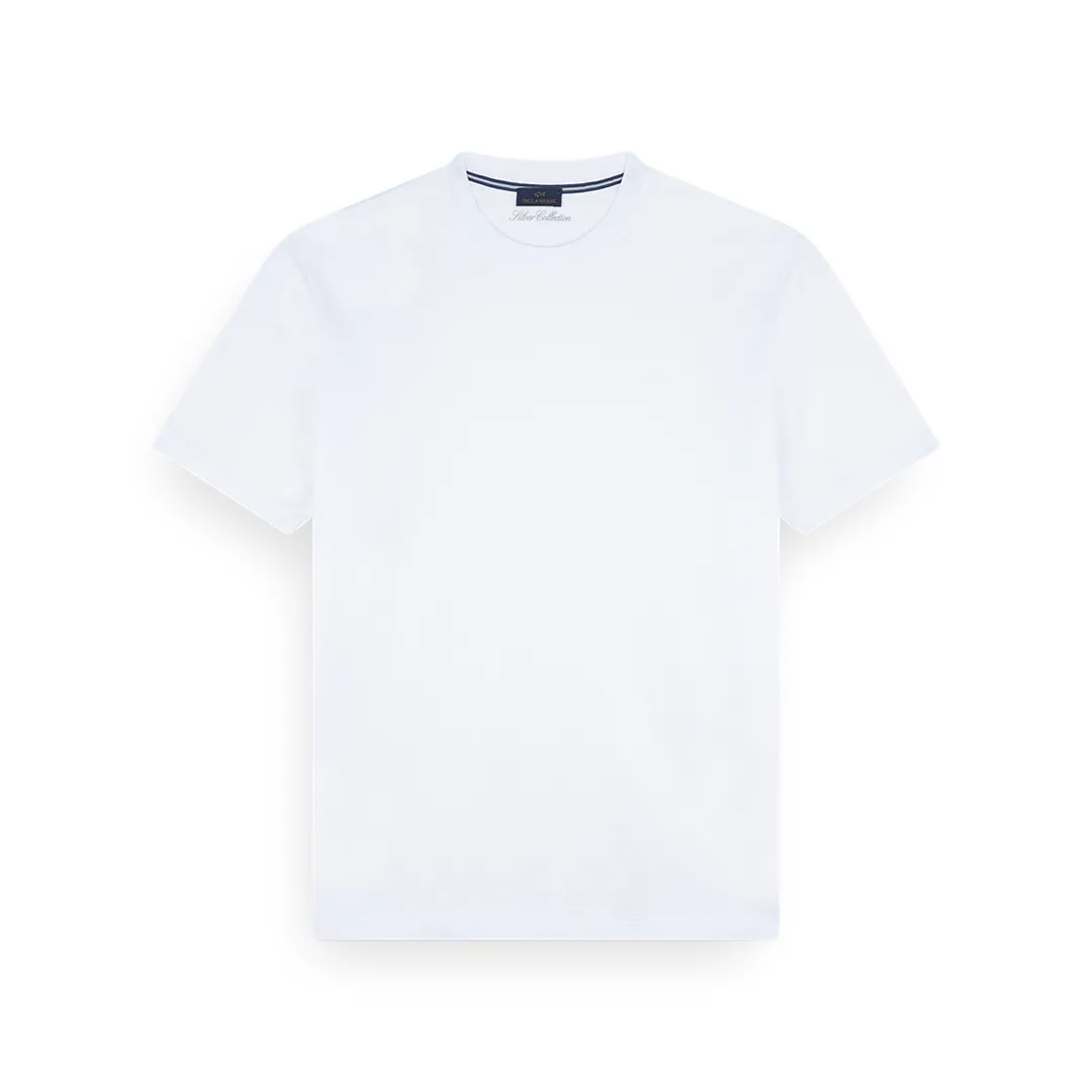 Cotton jersey T-shirt with Shark Fin embroidery, Man, White, Size: XXL sold by Paul & Shark