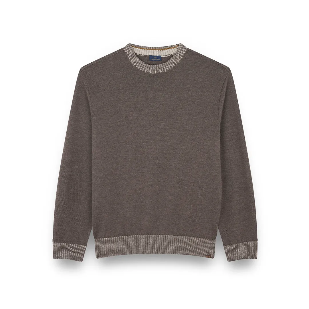 Soft Cool Touch wool crewneck Sweater, Man, Falcon, Size: M sold by Paul & Shark