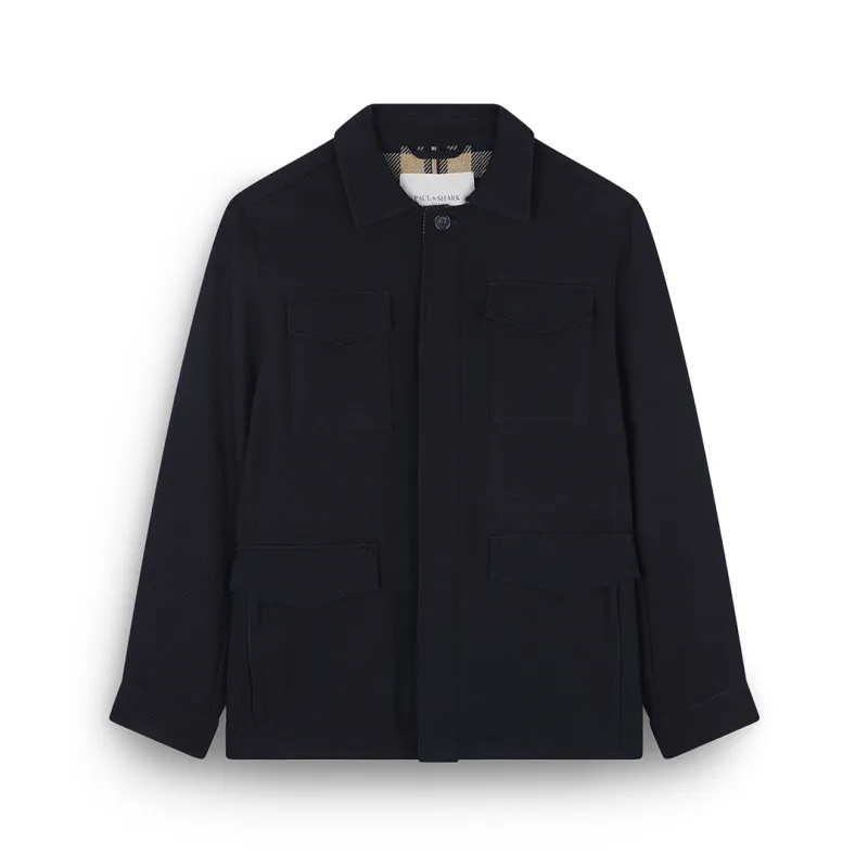 Field jacket in wool, Man, Blue, Size: L sold by Paul & Shark