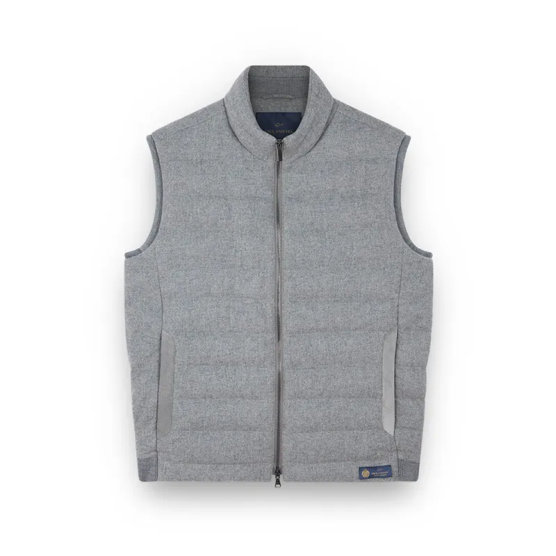 Padded gilet in wool and cashmere, Man, Smoked Pearl, Size: S sold by Paul & Shark