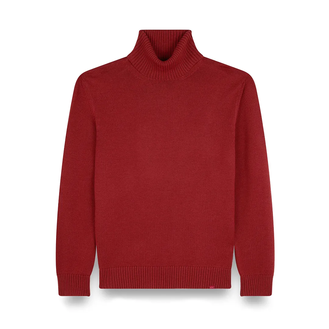 Soft Cool Touch wool turtleneck, Man, Red Ochre, Size: L sold by Paul & Shark