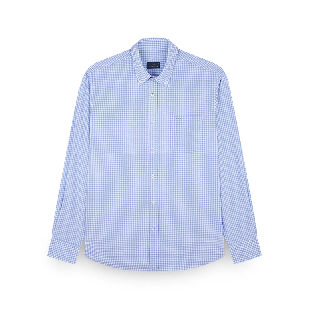 Cotton poplin shirt, Man, Square White White Light Blue, Size: 041 sold by Paul & Shark