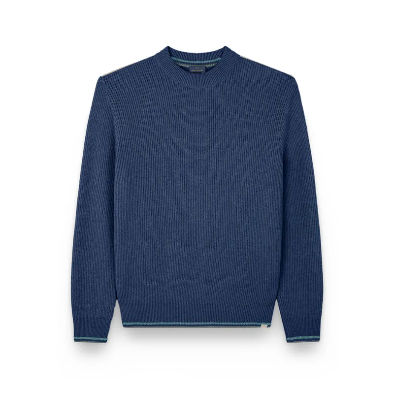 Re-Wool crewneck sweater, Man, Blue Ensigne, Size: S sold by Paul & Shark