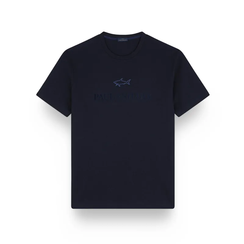 Cotton jersey T-shirt with logo print, Man, Blue, Size: L sold by Paul & Shark