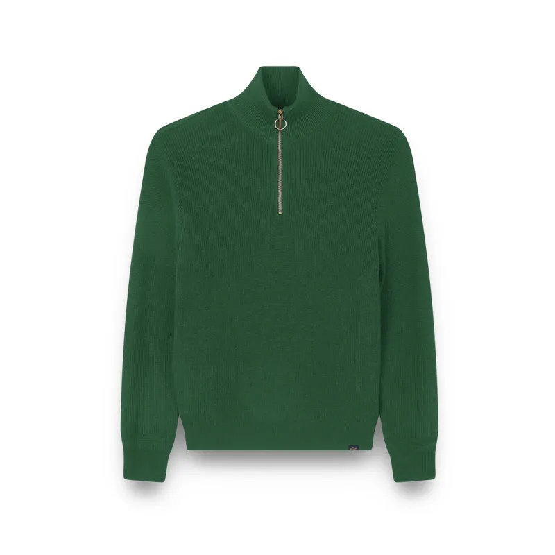 Tech Wool half zip sweater, Man, Garden Topiary-ruthenium, Size: L sold by Paul & Shark