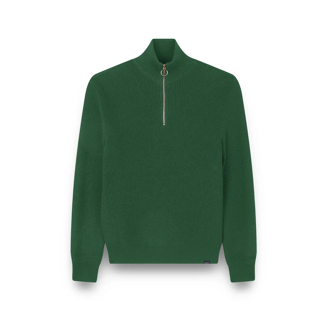 Tech Wool half zip sweater, Man, Garden Topiary-ruthenium, Size: L sold by Paul & Shark