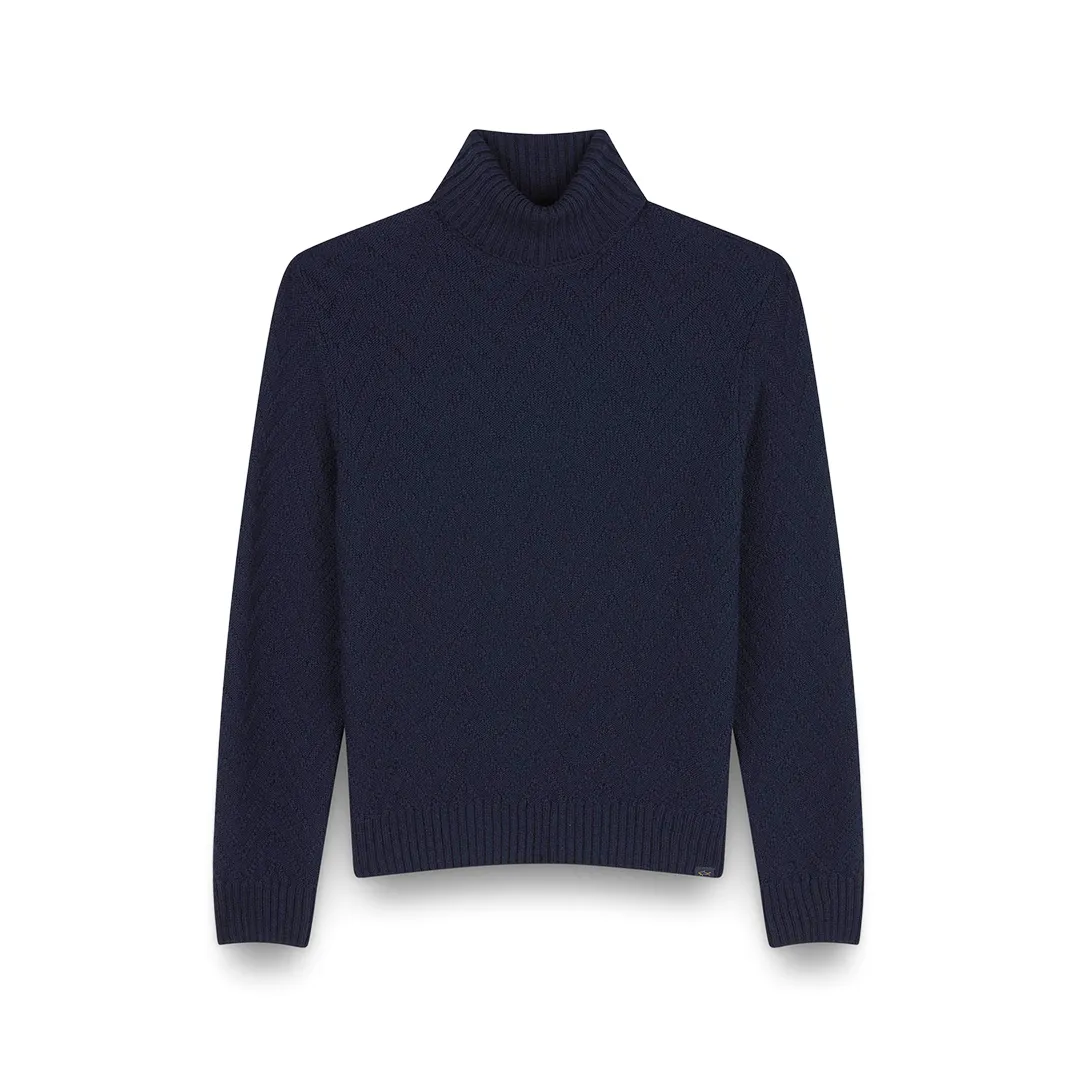 Merino Wool turtleneck sweater, Man, Blue, Size: S sold by Paul & Shark