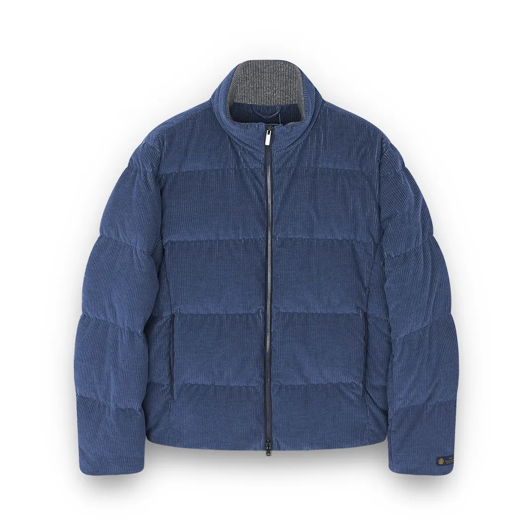 Cashmere and cotton corduroy down jacket , Man, Vintage Indigo, Size: 4XL sold by Paul & Shark