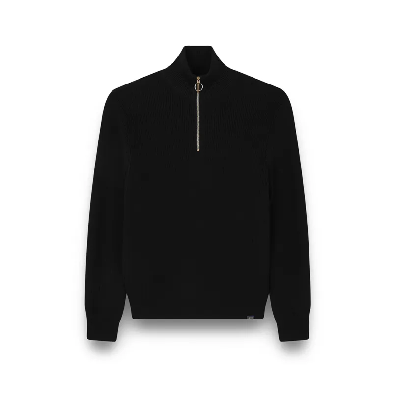 Tech Wool half zip sweater, Man, Black Beauty-ruthenium, Size: 5XL sold by Paul & Shark