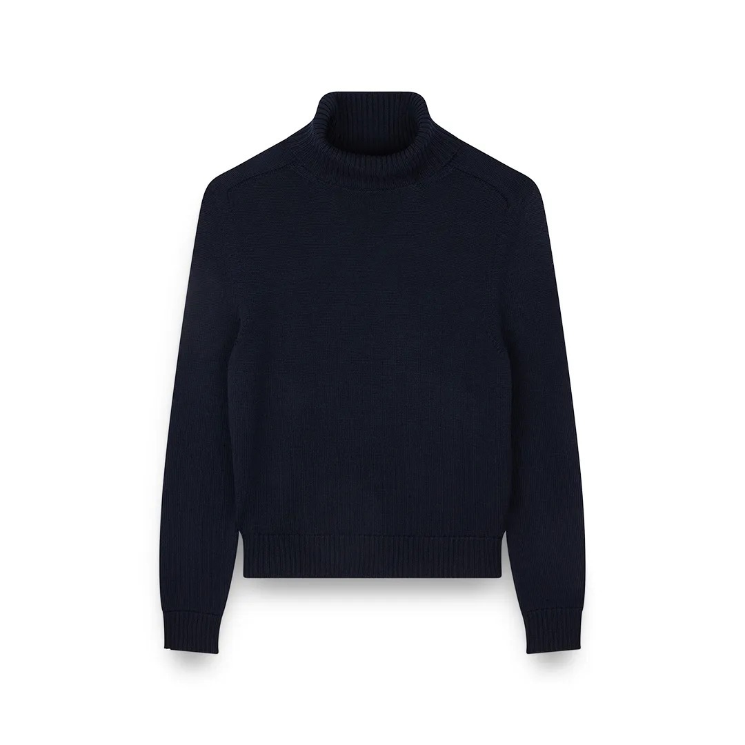 Merino Extrafine wool turtleneck sweater, Woman, Blue, Size: M sold by Paul & Shark