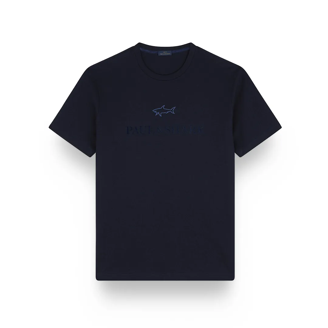 Cotton jersey T-shirt with logo print, Man, Blue, Size: XL sold by Paul & Shark