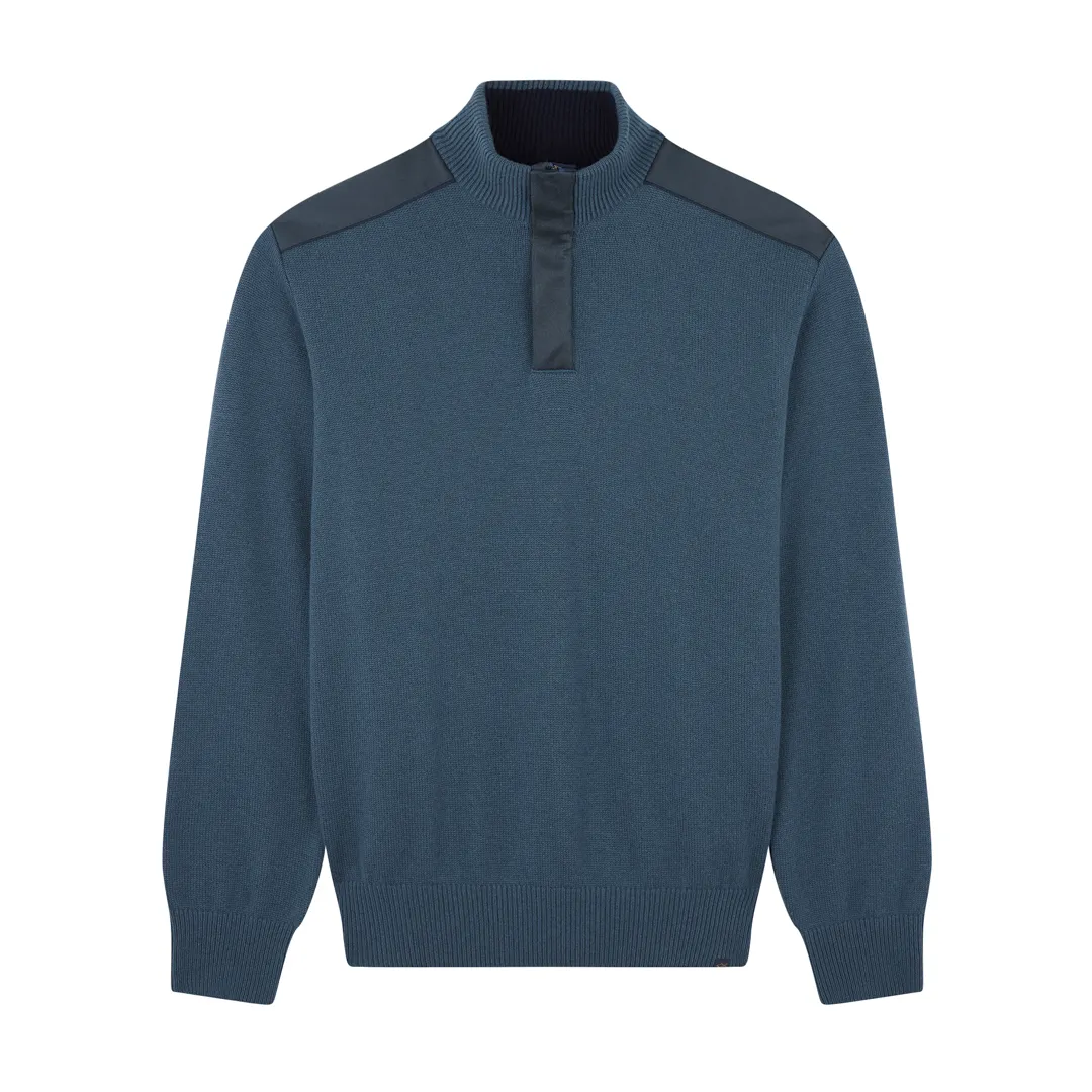 Typhoon® Platinum wool cashmere half zip sweater, Man, Turquoise, Size: XL sold by Paul & Shark