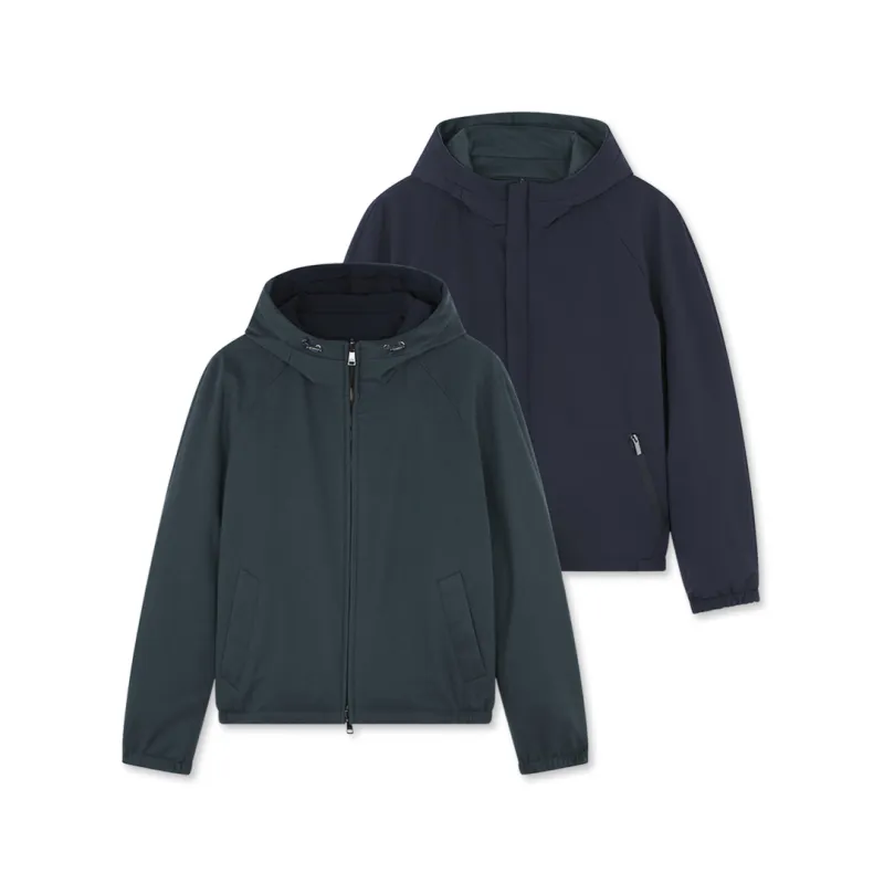 Reversible jacket in cashmere and Typhoon®, Man, Green Gables/blue Night, Size: L made by Paul & Shark