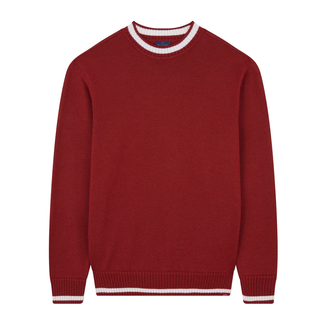 Soft Cool Touch wool crewneck Sweater, Man, Red Ochre, Size: S sold by Paul & Shark