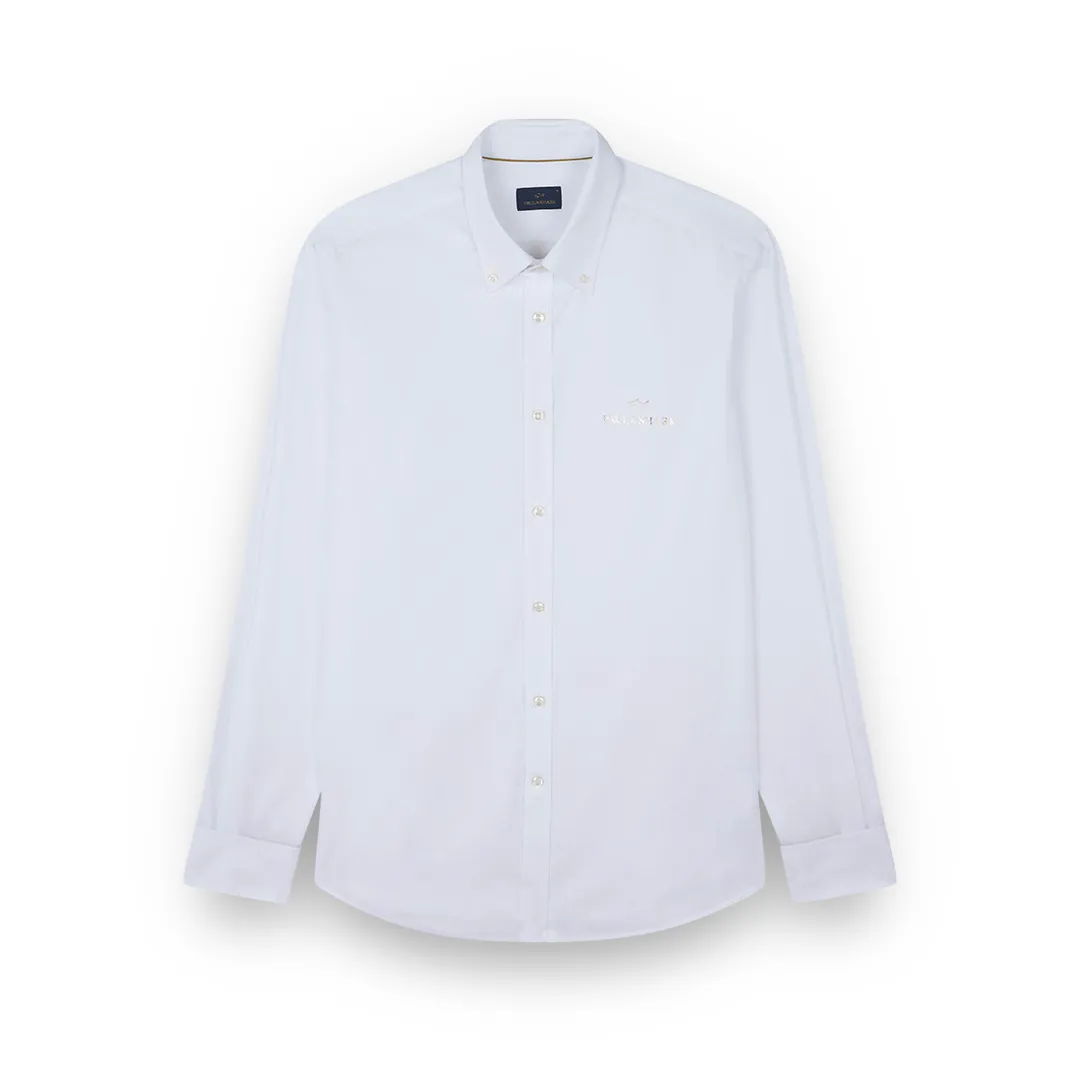 Cotton poplin shirt with reflective print, Man, White, Size: 046 sold by Paul & Shark