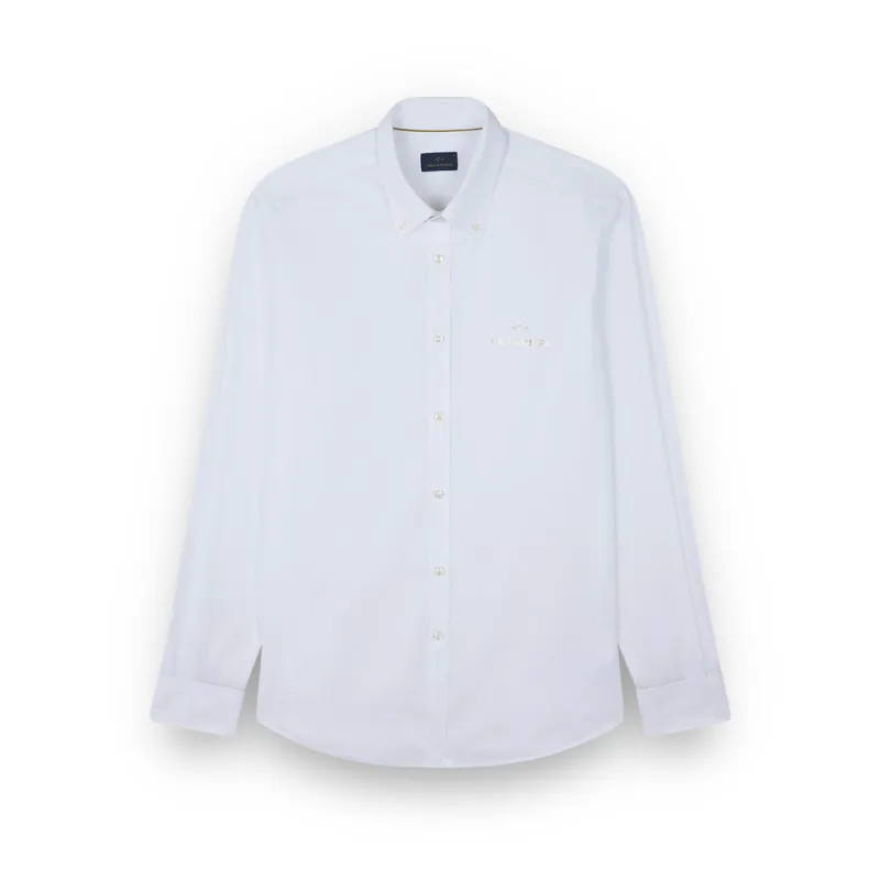 Cotton poplin shirt with reflective print, Man, White, Size: 038 sold by Paul & Shark