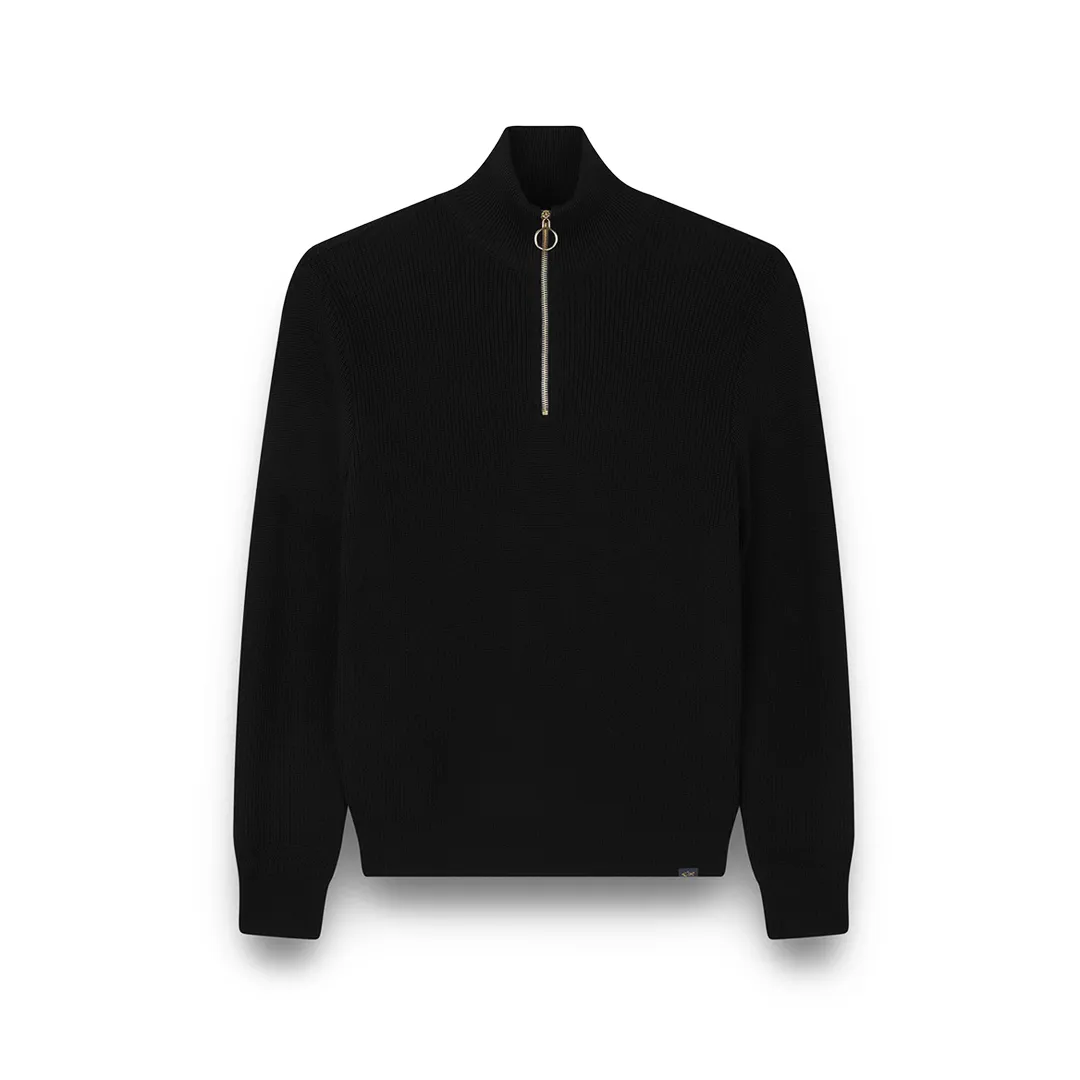 Tech Wool half zip sweater, Man, Black Beauty-ruthenium, Size: XL sold by Paul & Shark