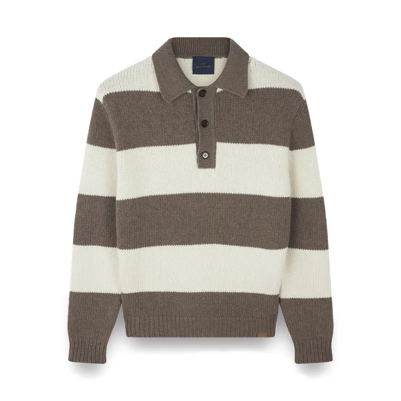 Striped Re-Wool polo shirt, Man, Bright White-rain Drum, Size: M sold by Paul & Shark