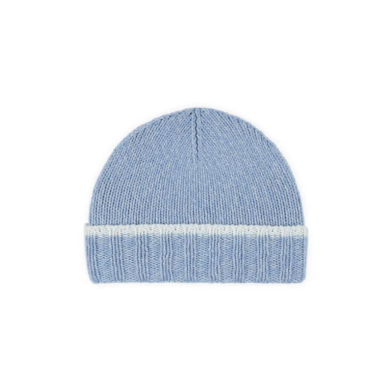wool cashmere beanie, Woman, Forever Blue - White, Size: TGU sold by Paul & Shark