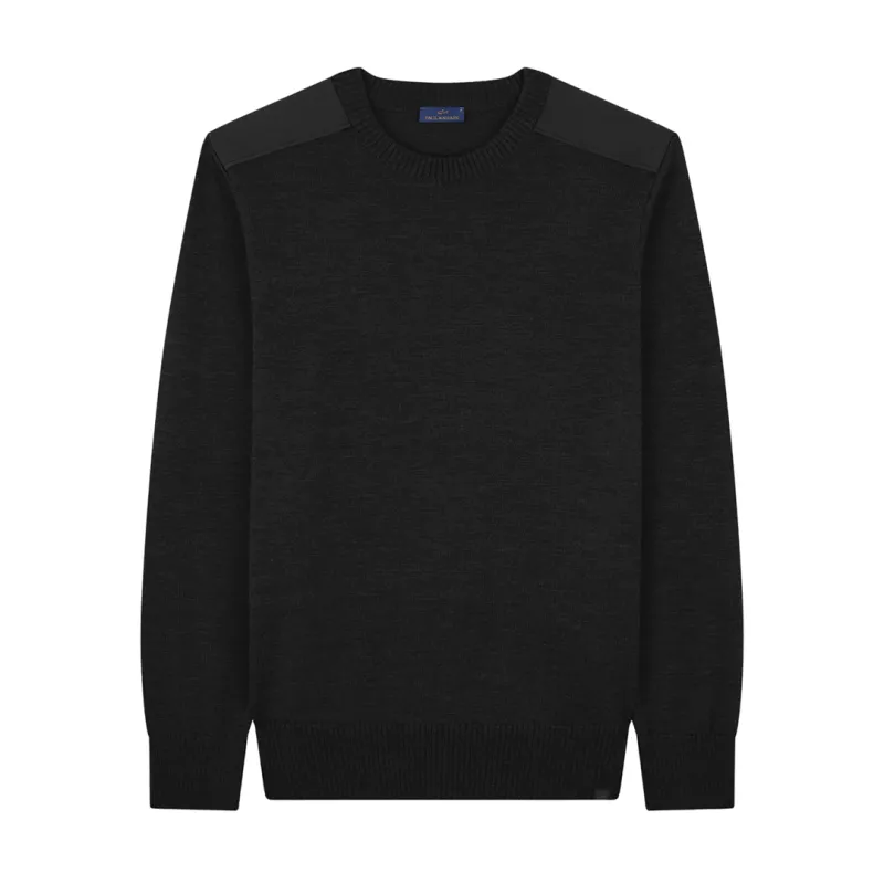 Soft Cool Touch wool crewneck sweater with Typhoon® details, Man, Black, Size: XXL sold by Paul & Shark